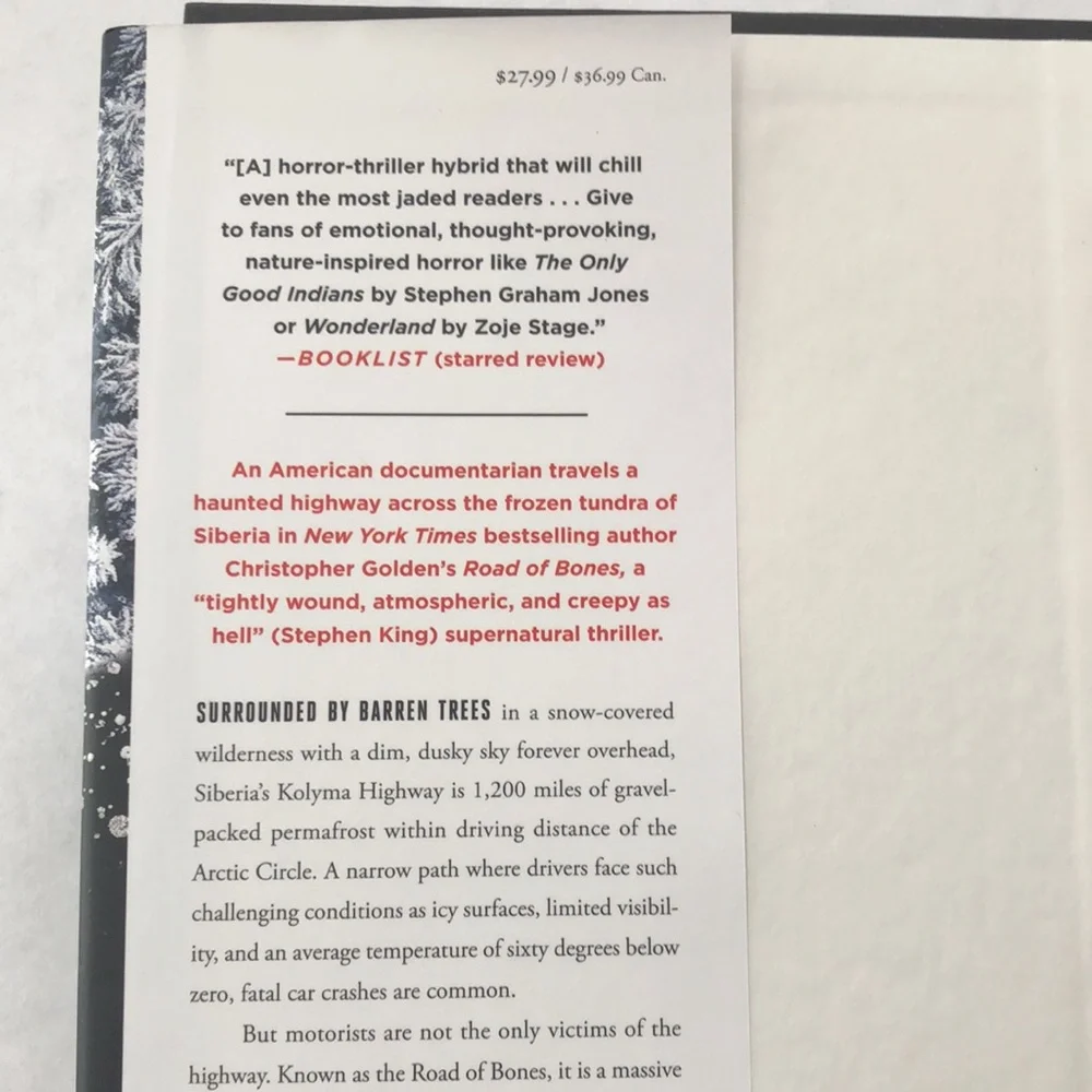 Road of Bones by Christopher Golden Hardcover Book
